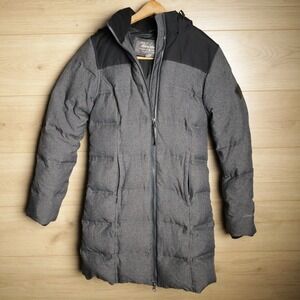 Eddie Bauer Womens Down Puffer Jacket Hooded Gray XS Guaranteed For Life